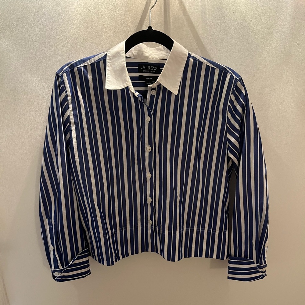 J.Crew Garçon Blue and White Striped Shirt